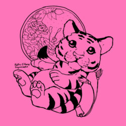 *Katie O'Kane* Original Tiger Design - Soft Style™ Women's V-Neck T-Shirt Design