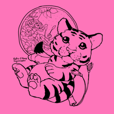 *Katie O'Kane* Original Tiger Design - Soft Style™ Women's V-Neck T-Shirt Design