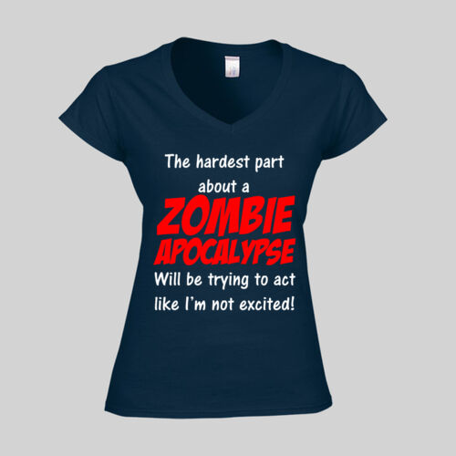 Zombie Apocalypse - Softstyle™ women's v-neck t-shirt Thumbnail