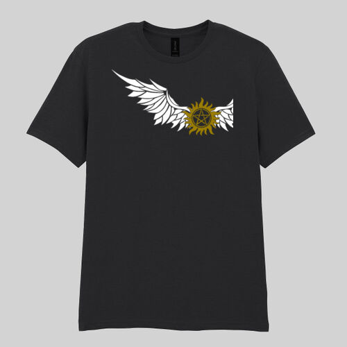 Anti-Possession with Wings - Softstyle™ adult ringspun t-shirt Thumbnail